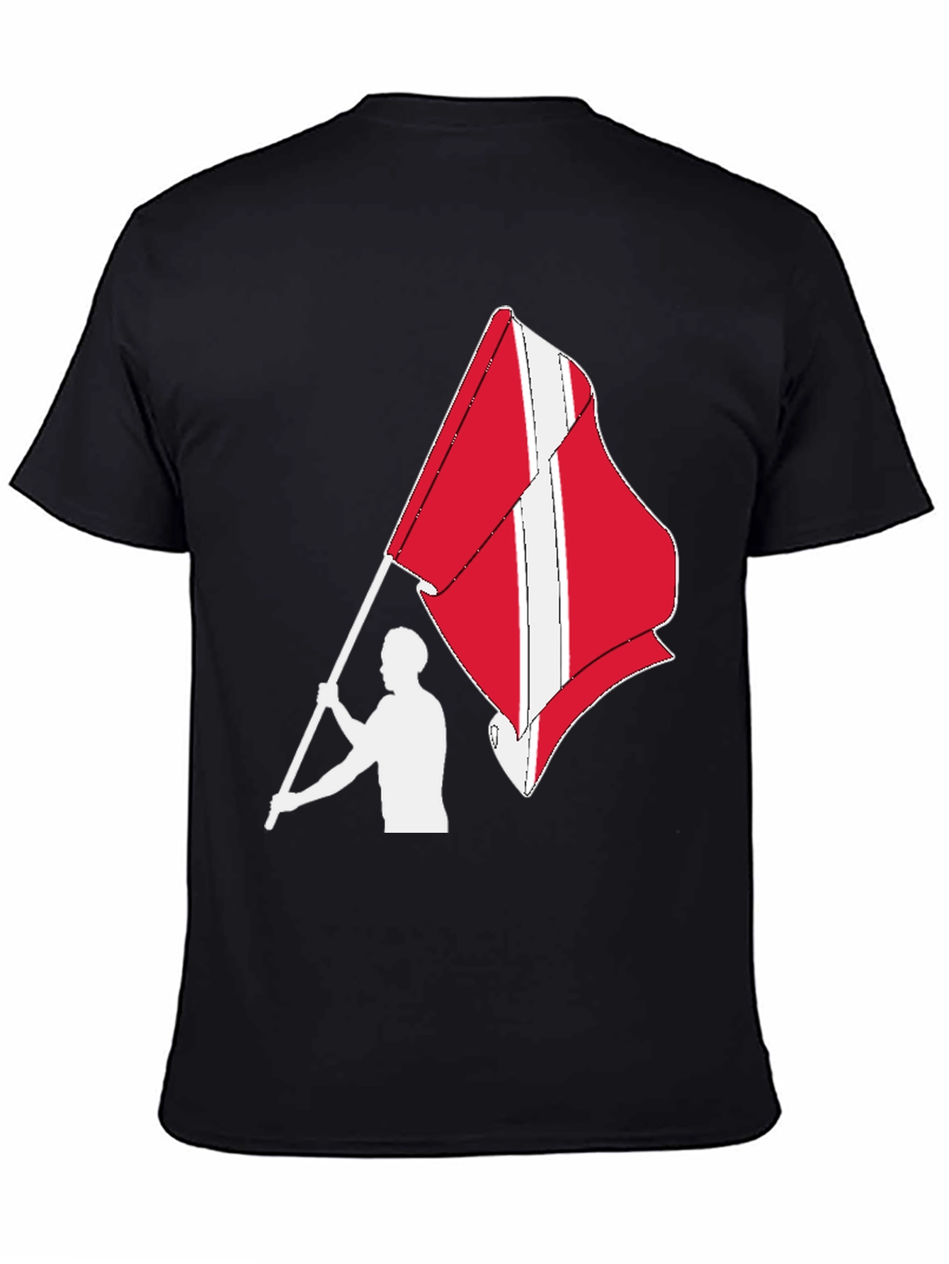 Denmark Flag Graphic Tee - Black Cotton T-Shirt