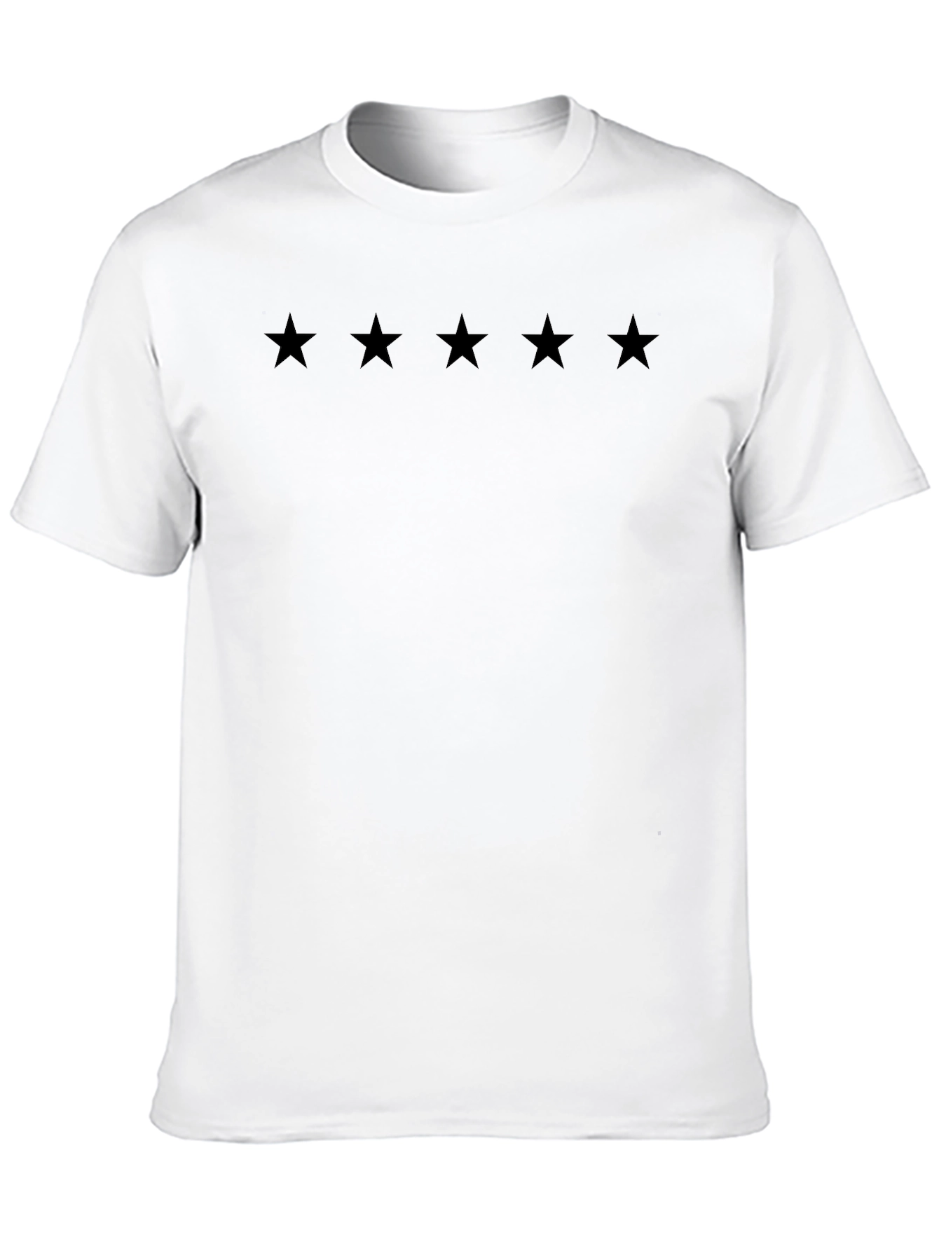 Five Star Graphic Tee - Mens Black Cotton T-Shirt