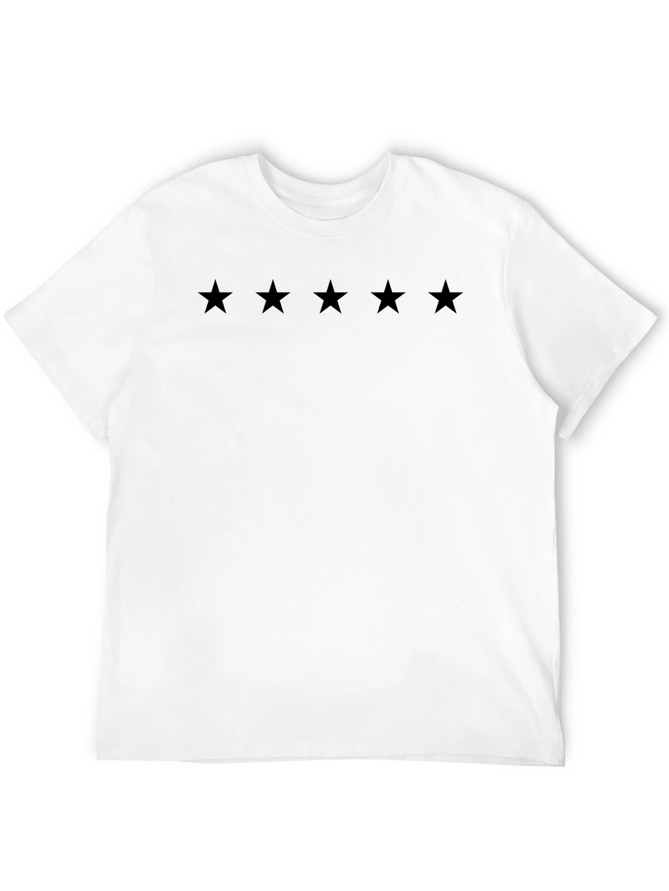 Five Star Graphic Tee - Mens Black Cotton T-Shirt
