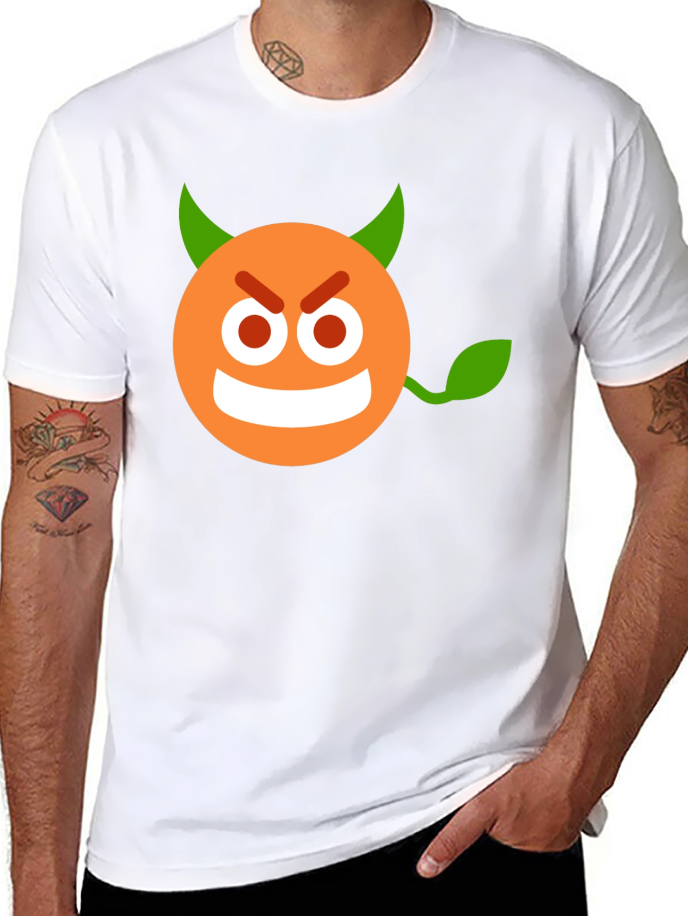 Devil Emoji Graphic Black T-Shirt