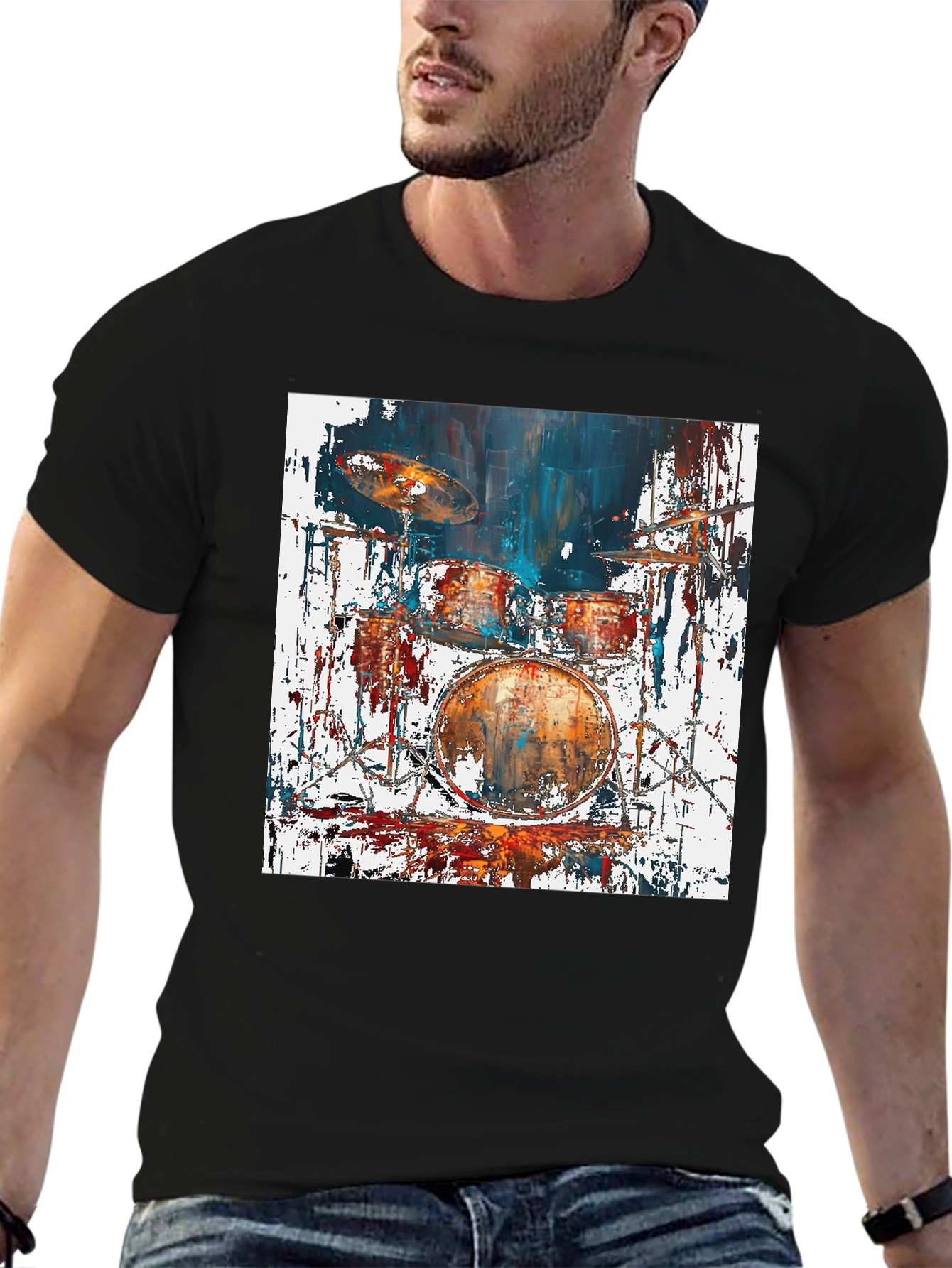 Abstract Drum Set Graphic Tee