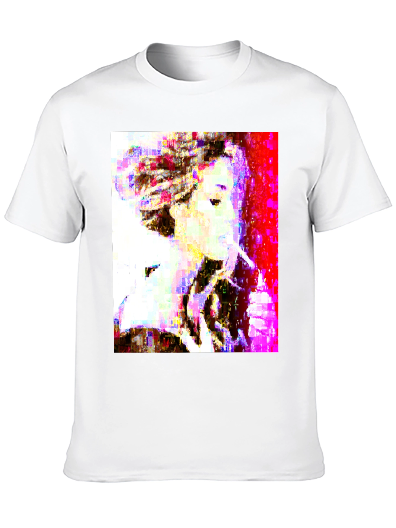 Abstract Pixel Portrait Black T-Shirt