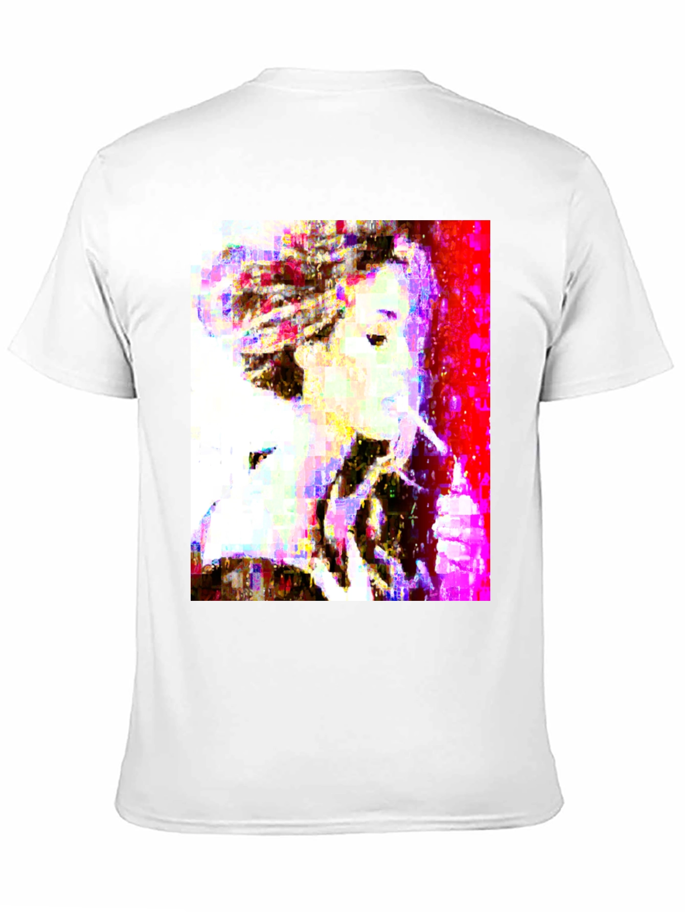 Abstract Pixel Portrait Black T-Shirt