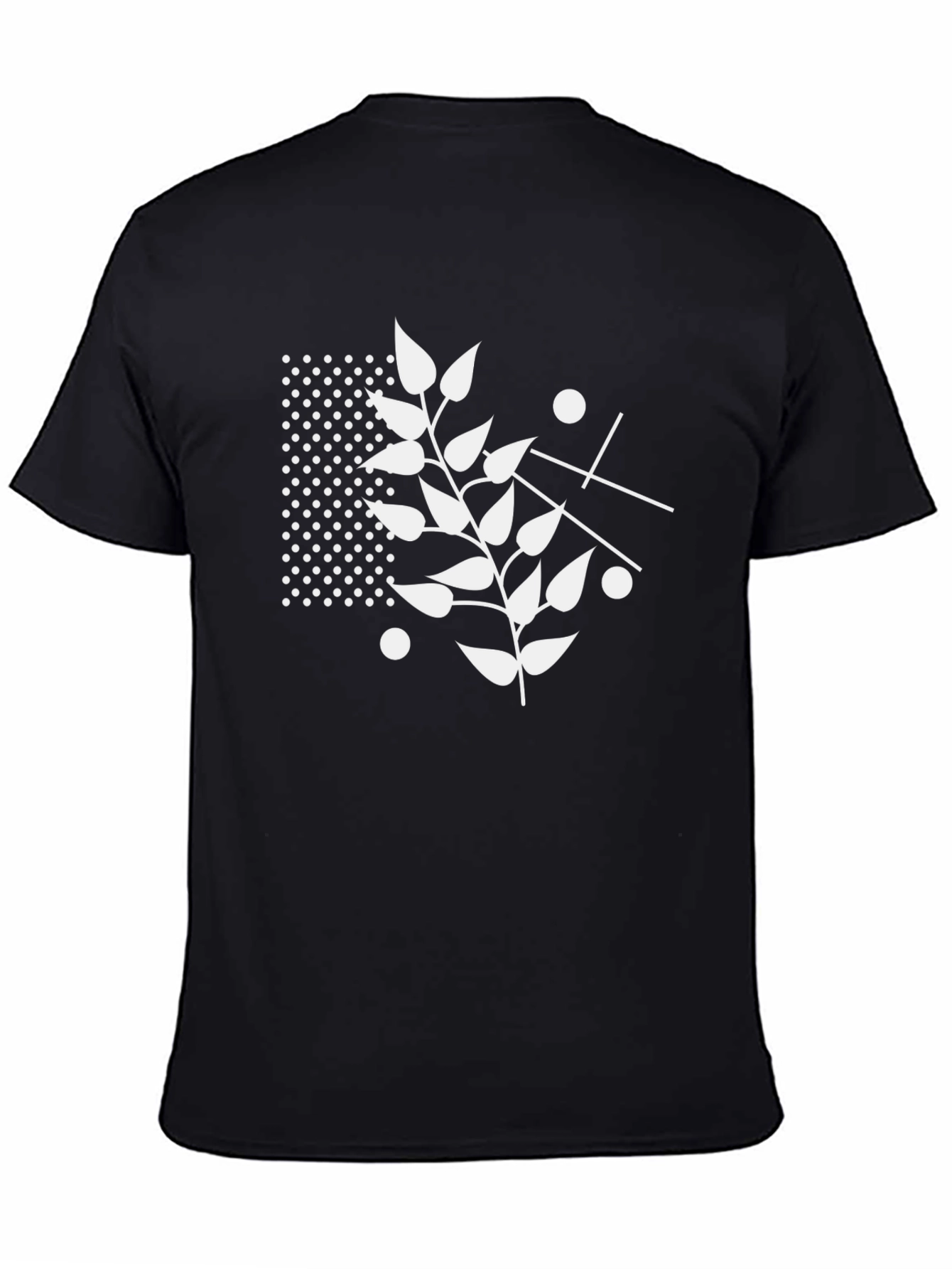 Modern Leaf Graphic Black T-Shirt
