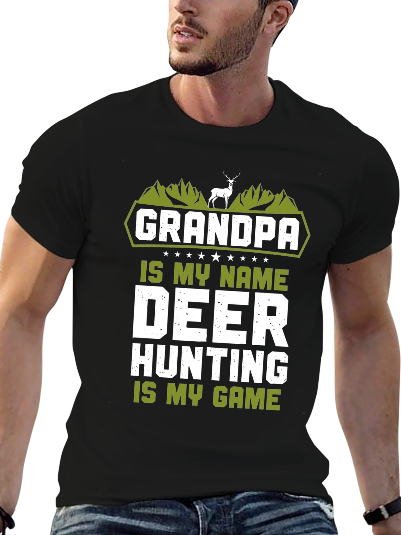 Grandpa Deer Hunting Graphic T-Shirt