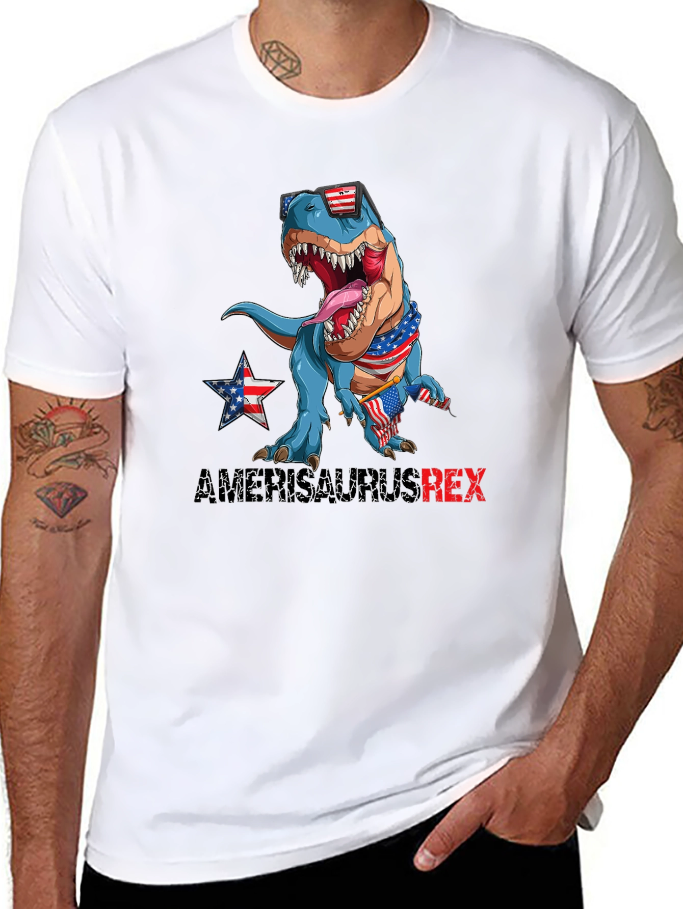 Patriotic T-Rex Graphic T-Shirt