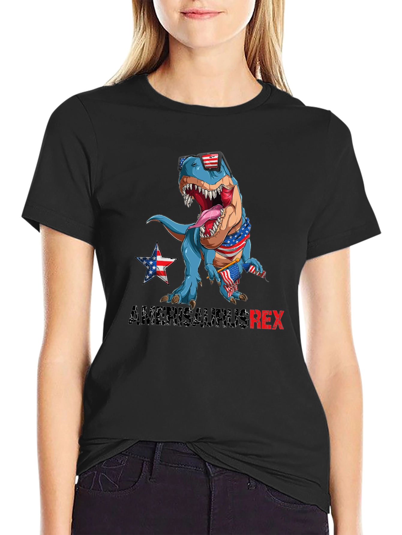 Patriotic T-Rex Graphic T-Shirt