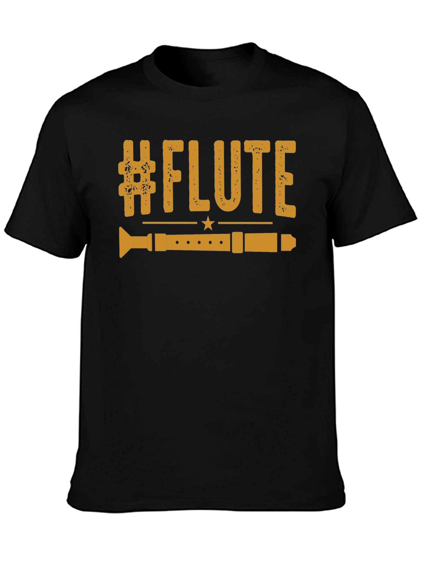 #Flute Music Lover T-Shirt - Black Graphic Tee