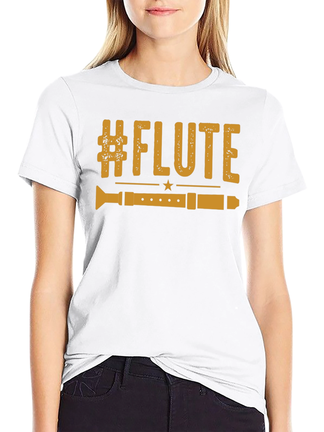 #Flute Music Lover T-Shirt - Black Graphic Tee
