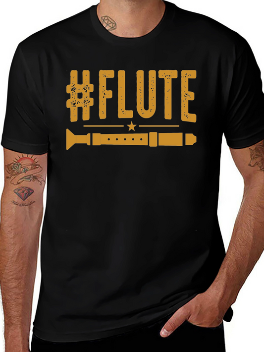 #Flute Music Lover T-Shirt - Black Graphic Tee