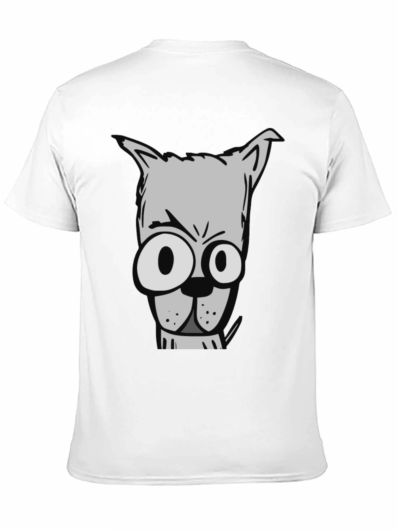 Cartoon Dog Graphic Tee - Mens Black T-Shirt