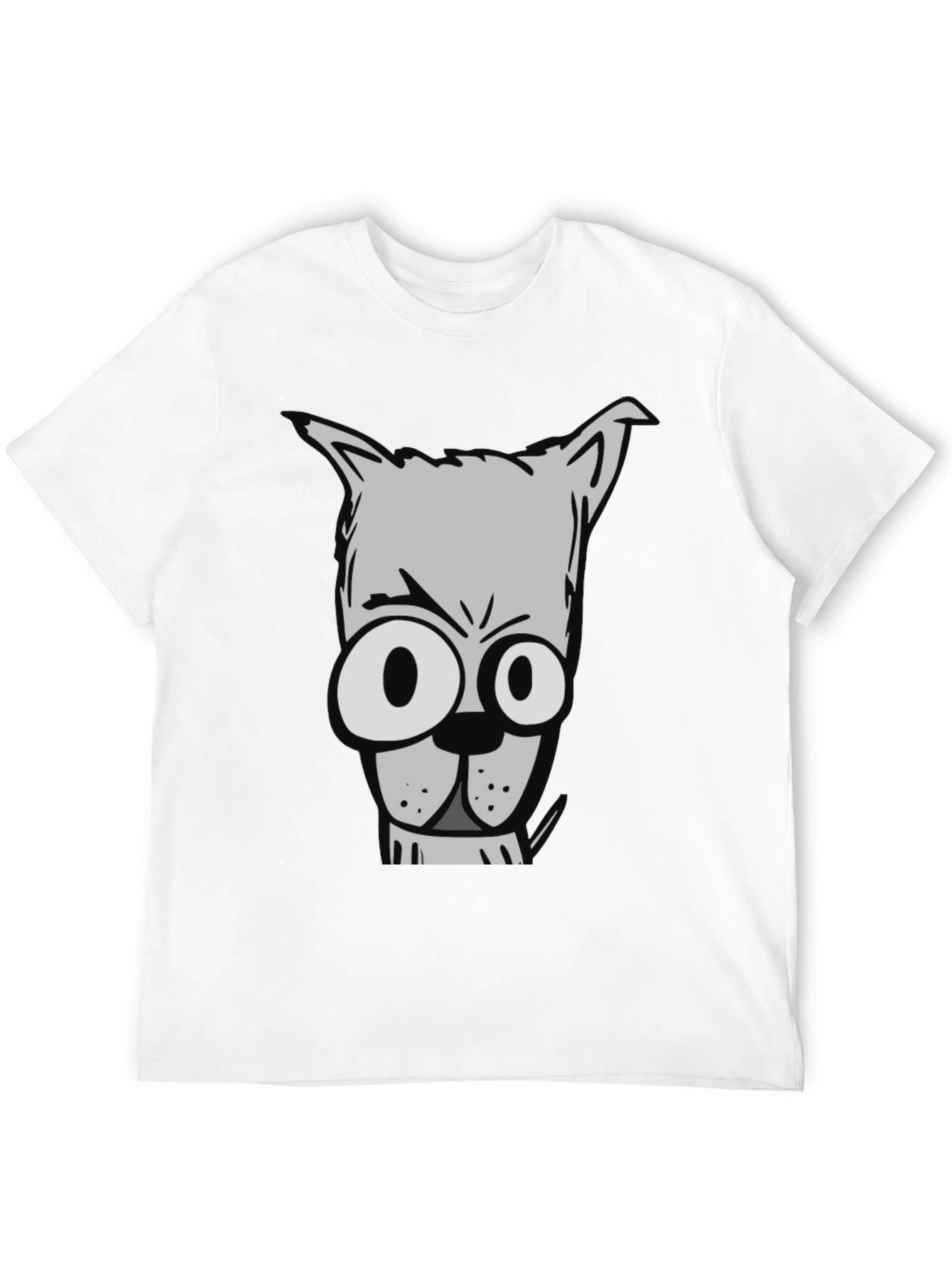 Cartoon Dog Graphic Tee - Mens Black T-Shirt