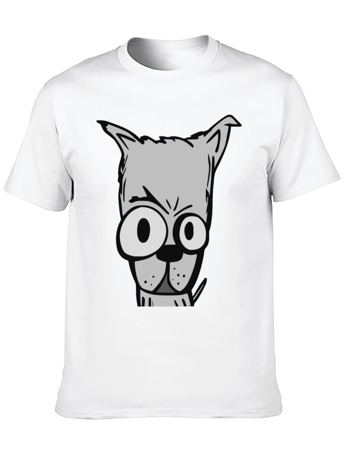 Cartoon Dog Graphic Tee - Mens Black T-Shirt