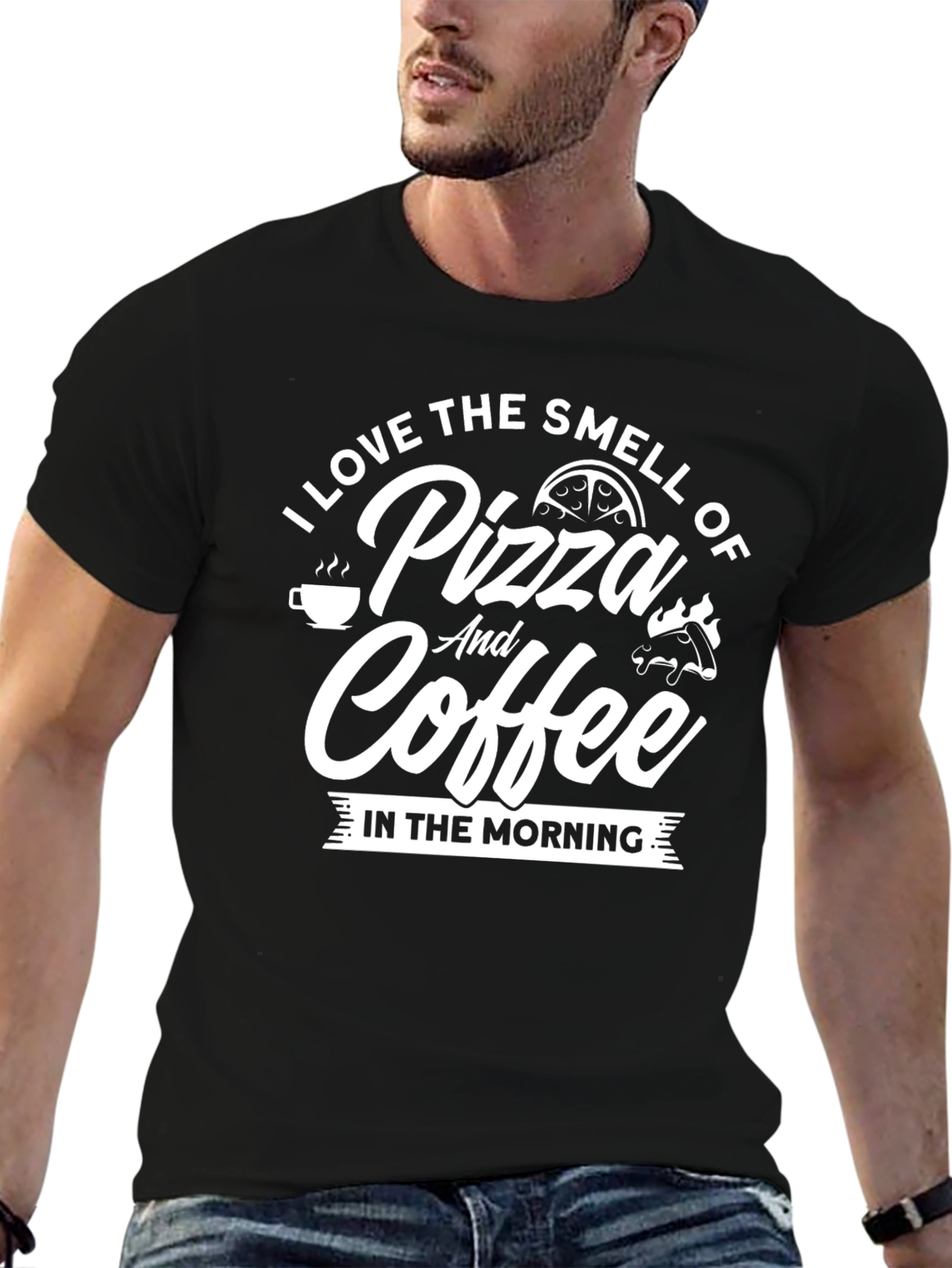 Pizza and Coffee T-Shirt - Morning Smell