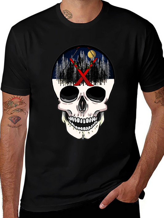 Ski Skull T-Shirt - Night Skiing Graphic Tee
