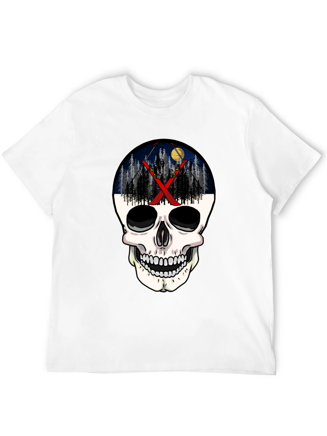 Ski Skull T-Shirt - Night Skiing Graphic Tee
