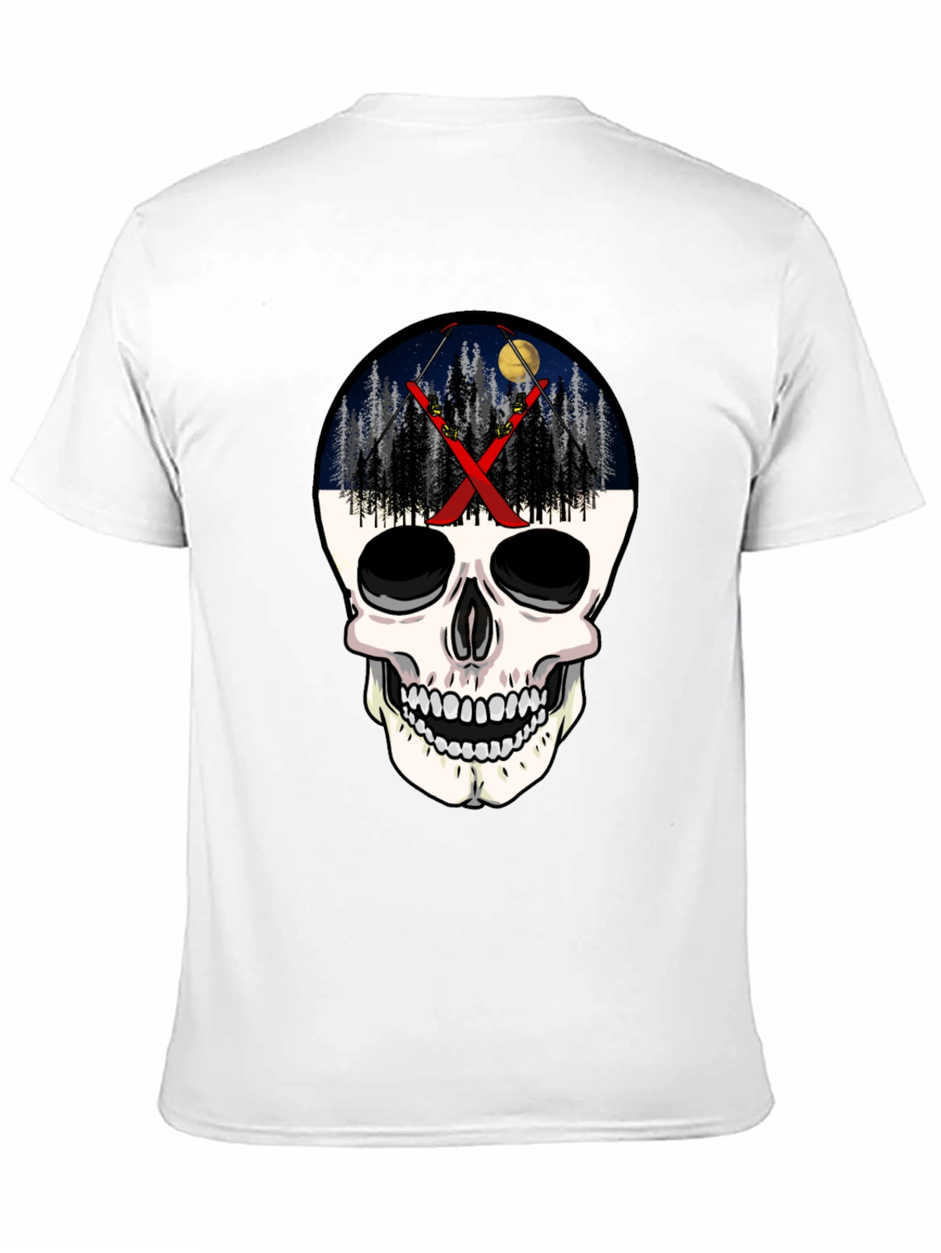 Ski Skull T-Shirt - Night Skiing Graphic Tee