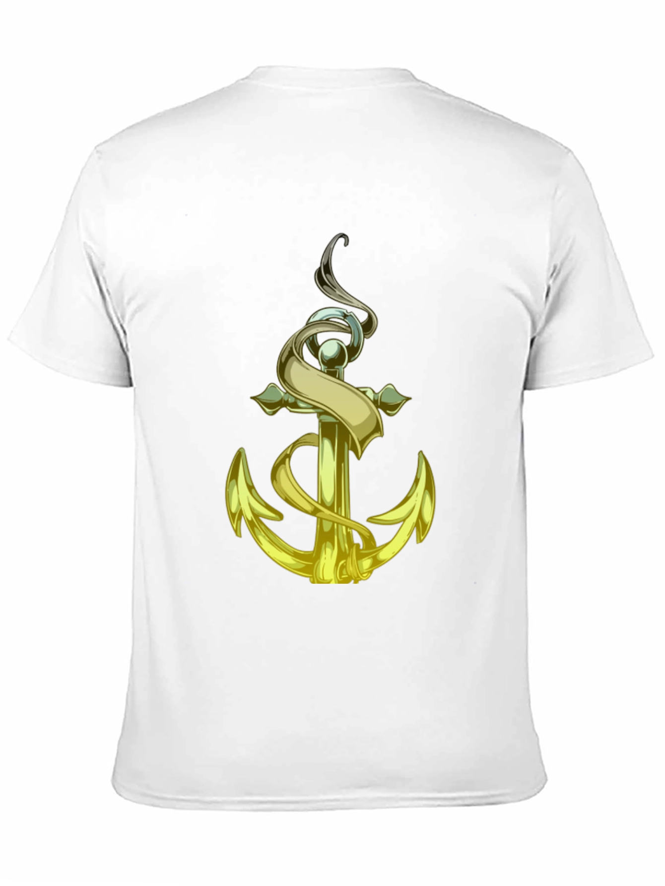 Golden Anchor Graphic Tee - Nautical Style
