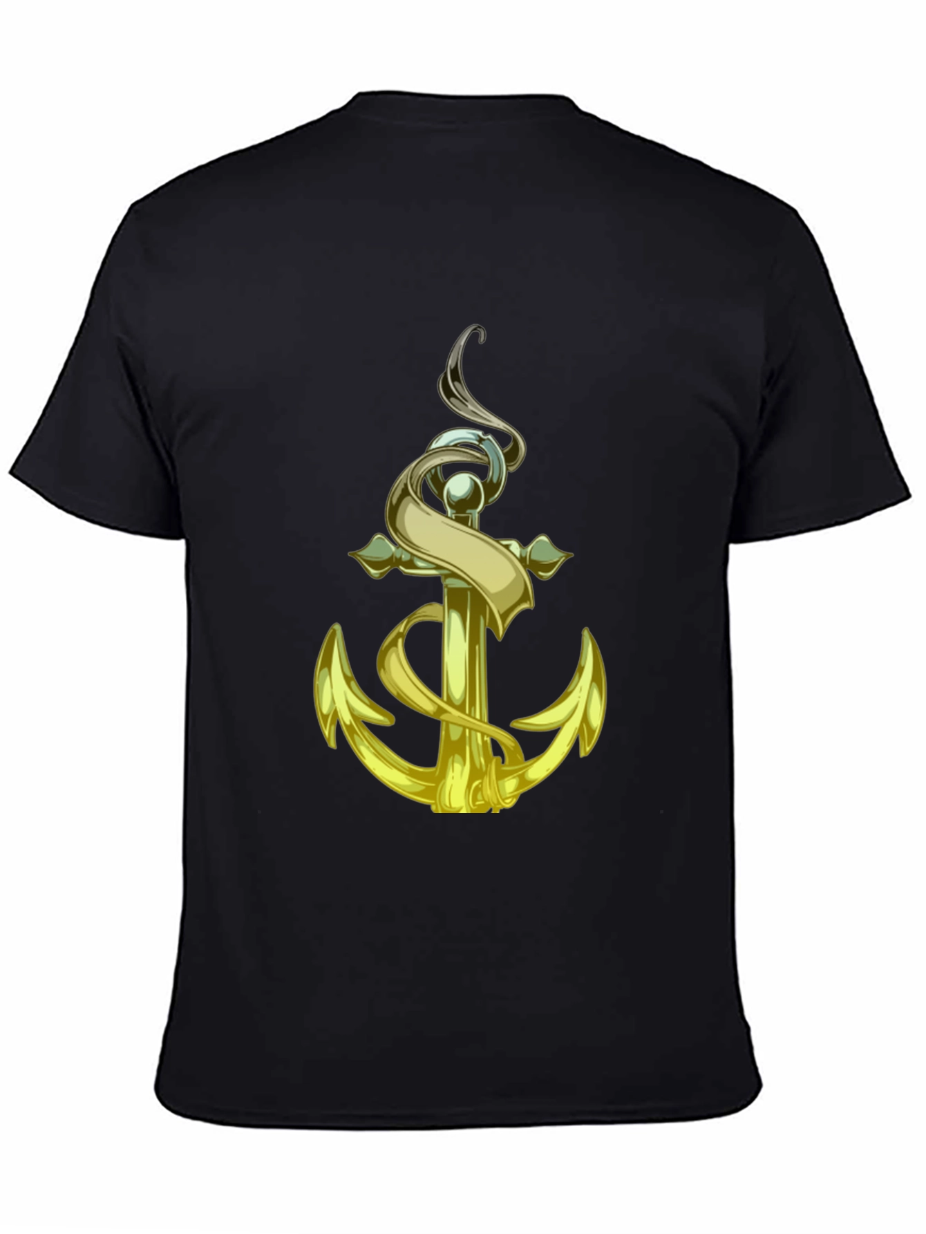 Golden Anchor Graphic Tee - Nautical Style