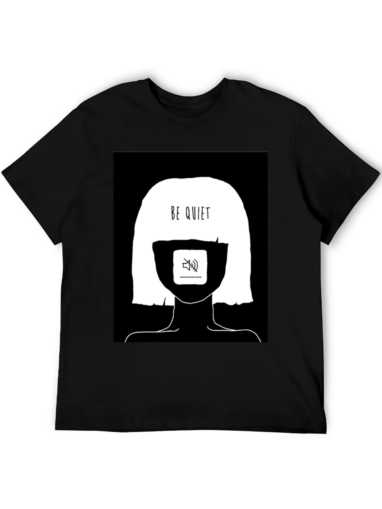Be Quiet Graphic Tee - Black Cotton Unisex