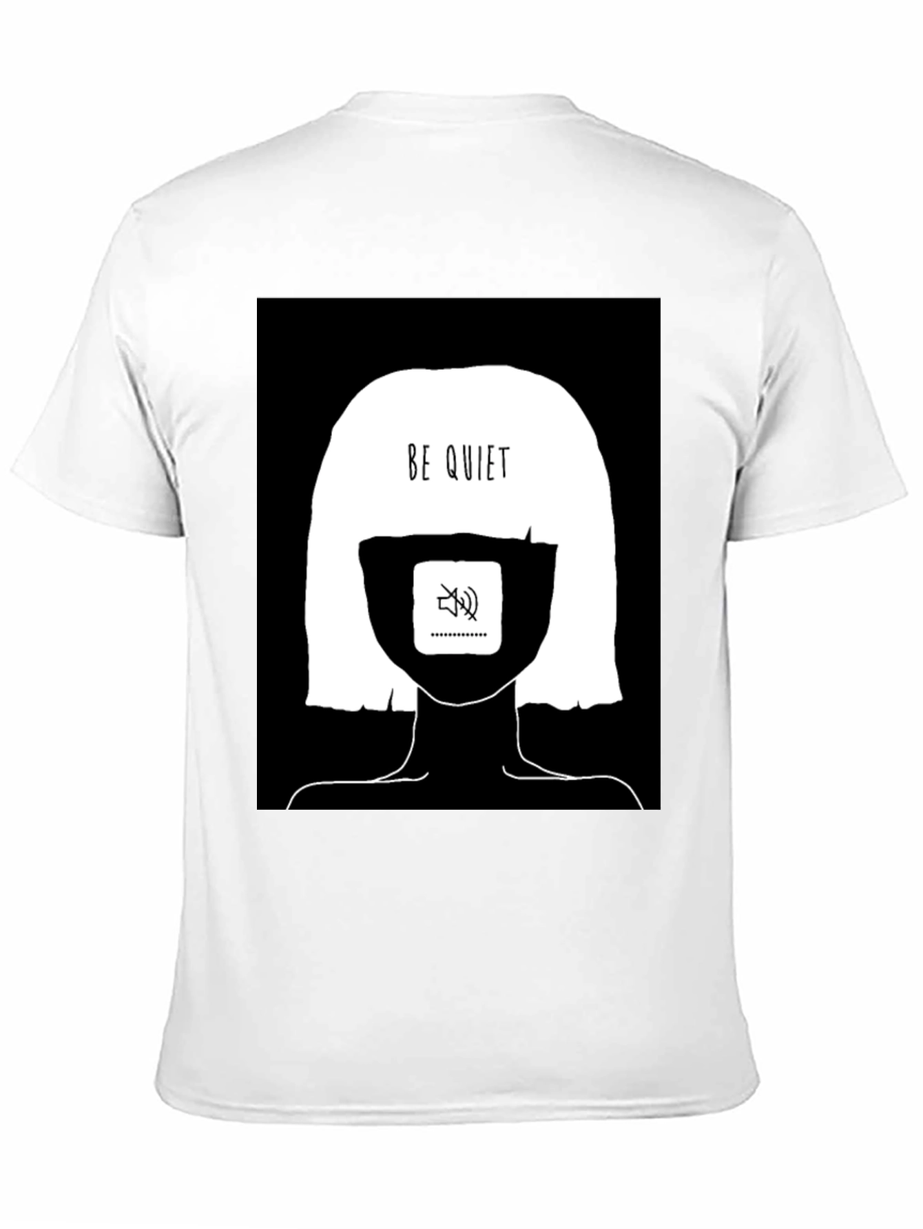Be Quiet Graphic Tee - Black Cotton Unisex