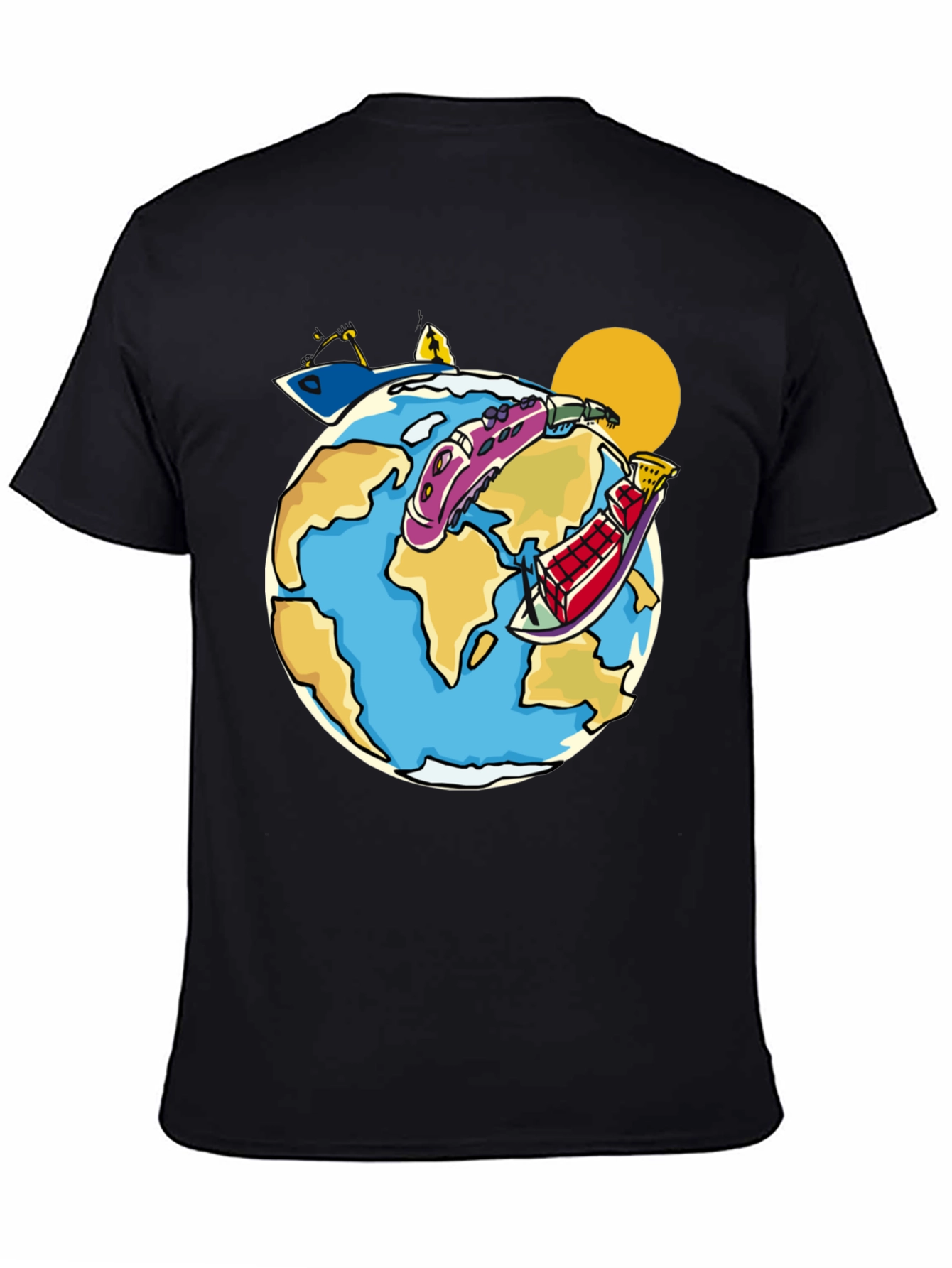 Cartoon Earth Travel T-Shirt