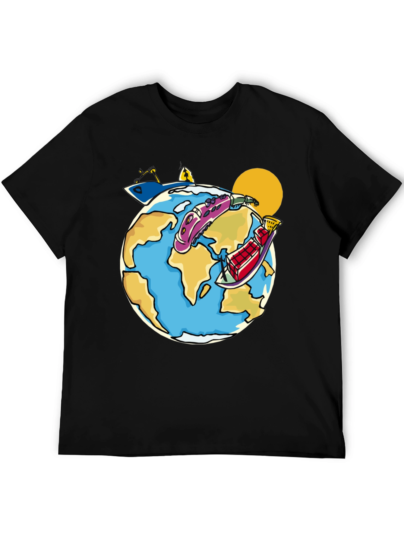 Cartoon Earth Travel T-Shirt