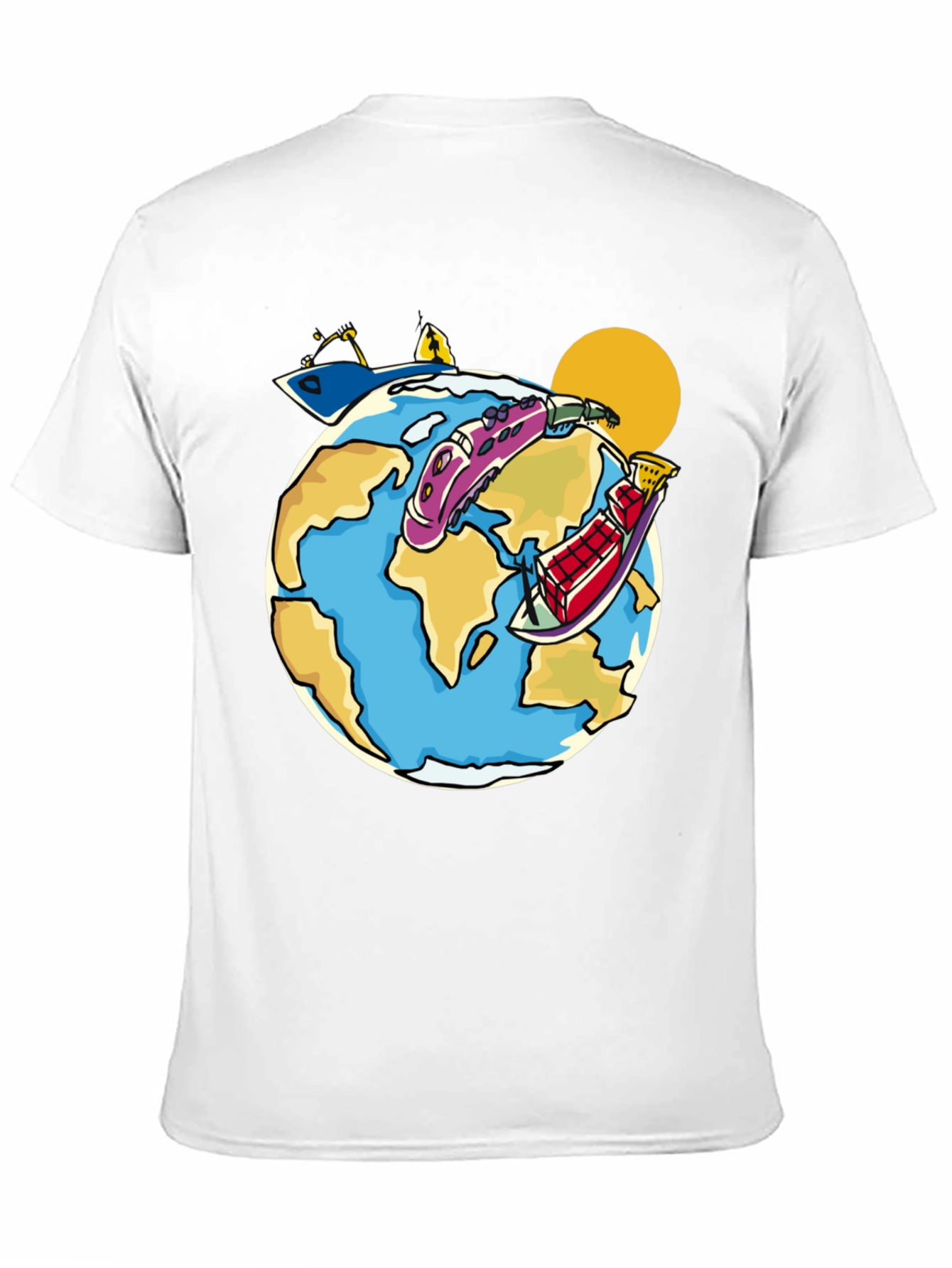 Cartoon Earth Travel T-Shirt