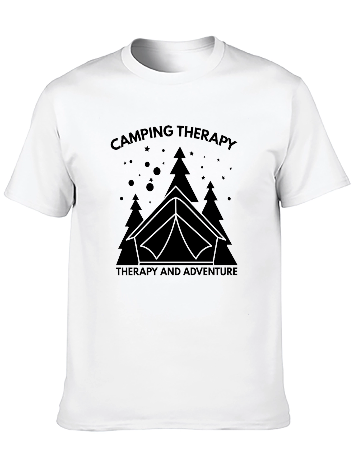 Camping Therapy Black T-Shirt