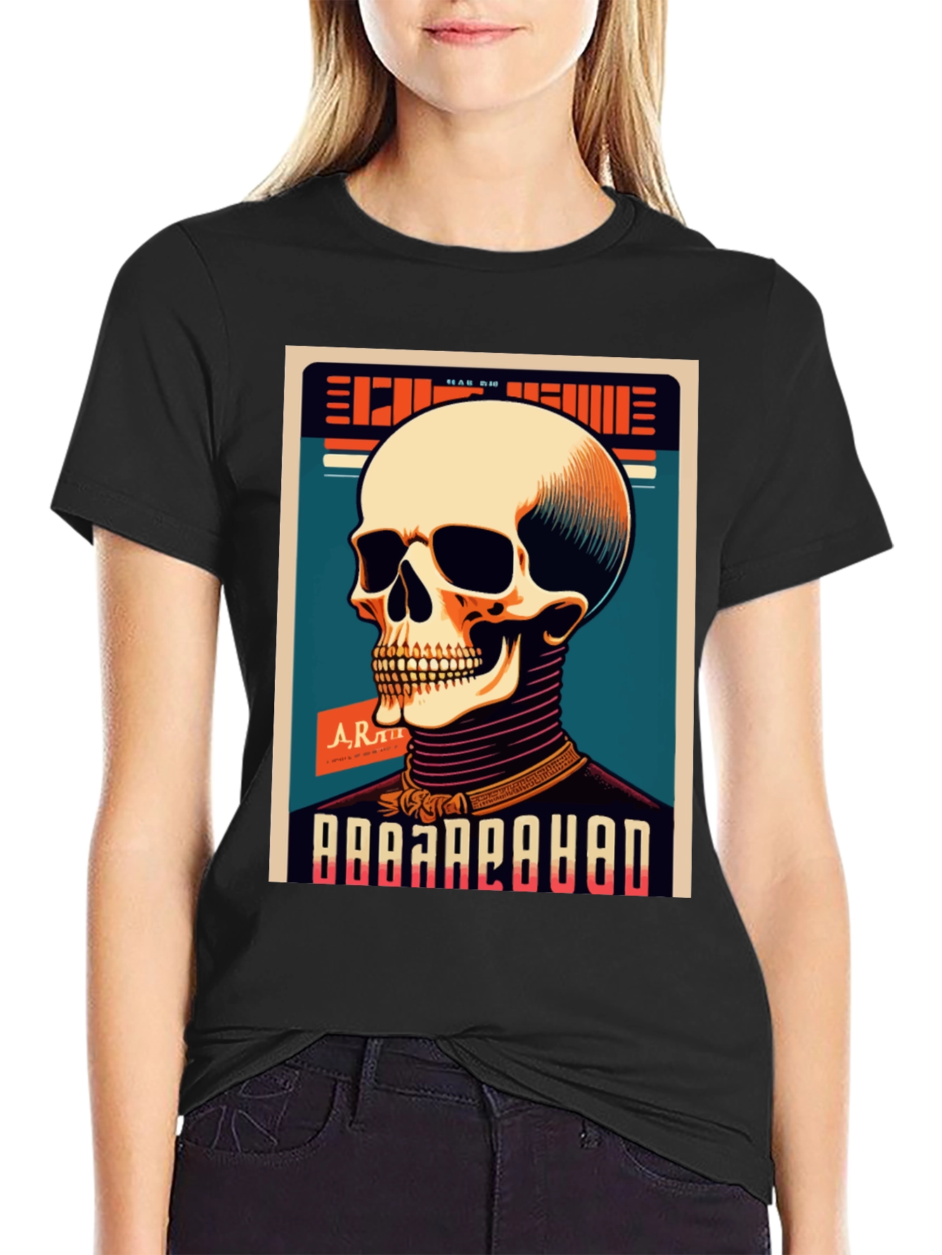 Skull Graphic Print Crew Neck T-Shirt