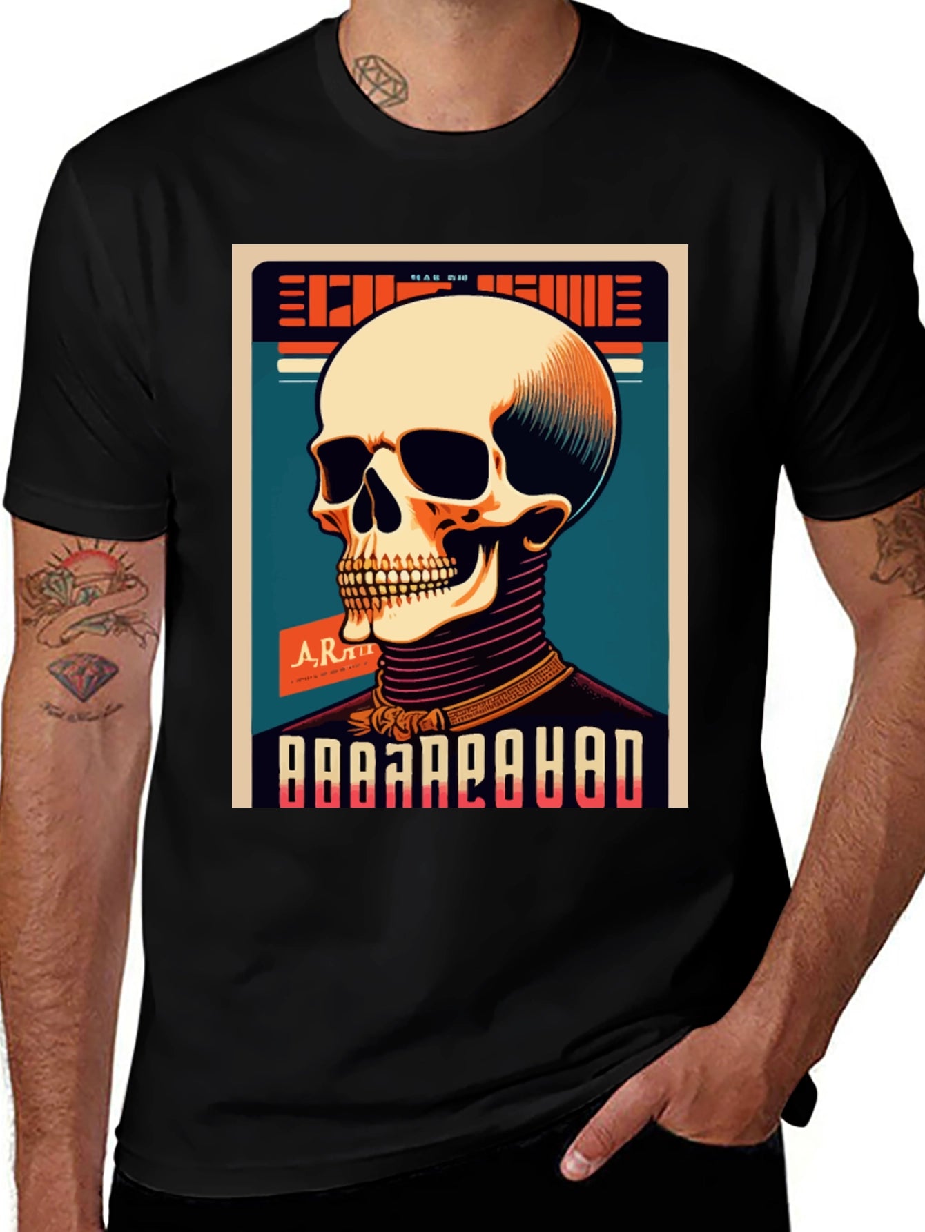 Skull Graphic Print Crew Neck T-Shirt