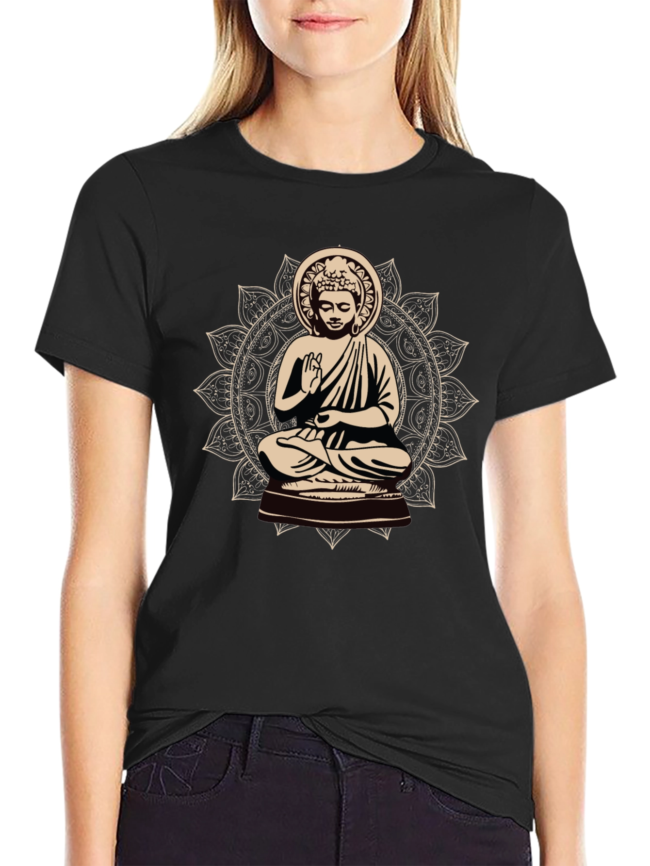 Buddha Mandala Graphic Tee - Spiritual Style