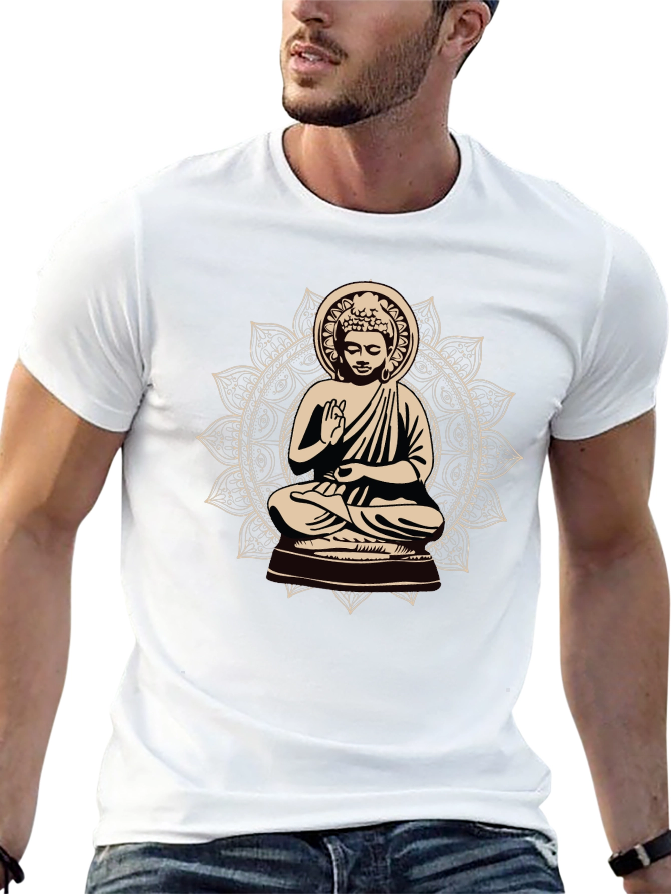 Buddha Mandala Graphic Tee - Spiritual Style