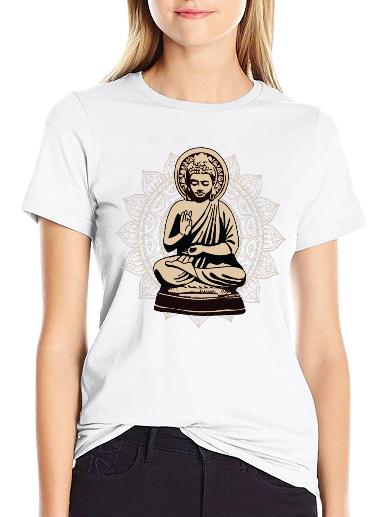 Buddha Mandala Graphic Tee - Spiritual Style