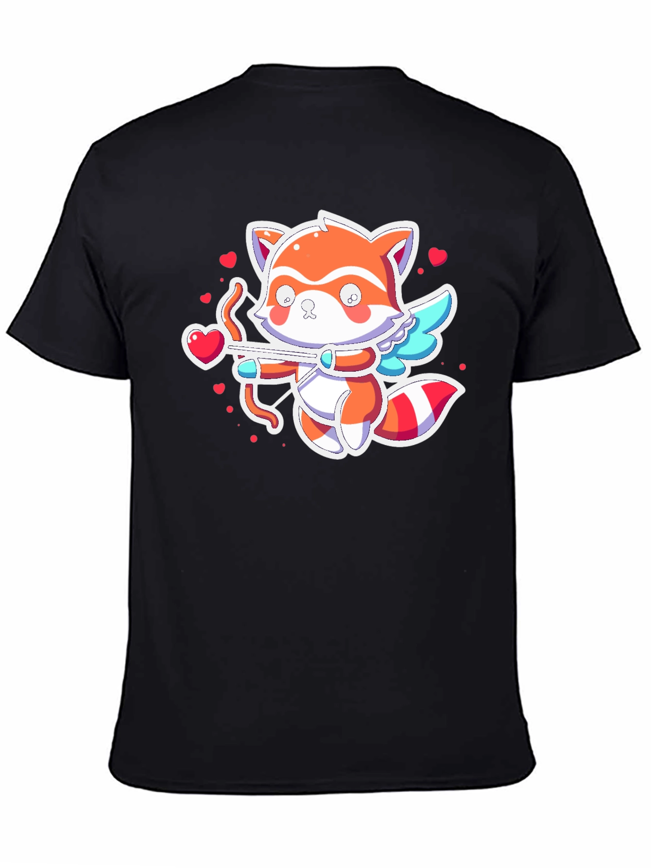 Cupid Raccoon Black T-Shirt