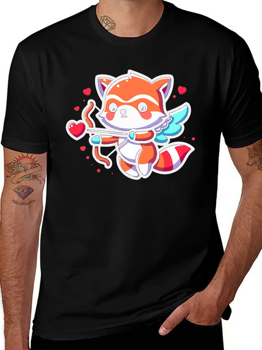 Cupid Raccoon Black T-Shirt