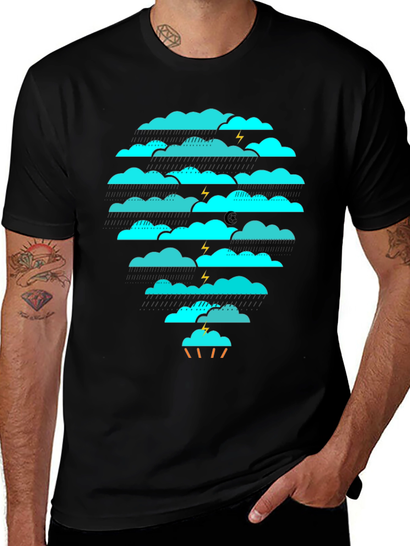 Stylish Cloud Graphic T-Shirt