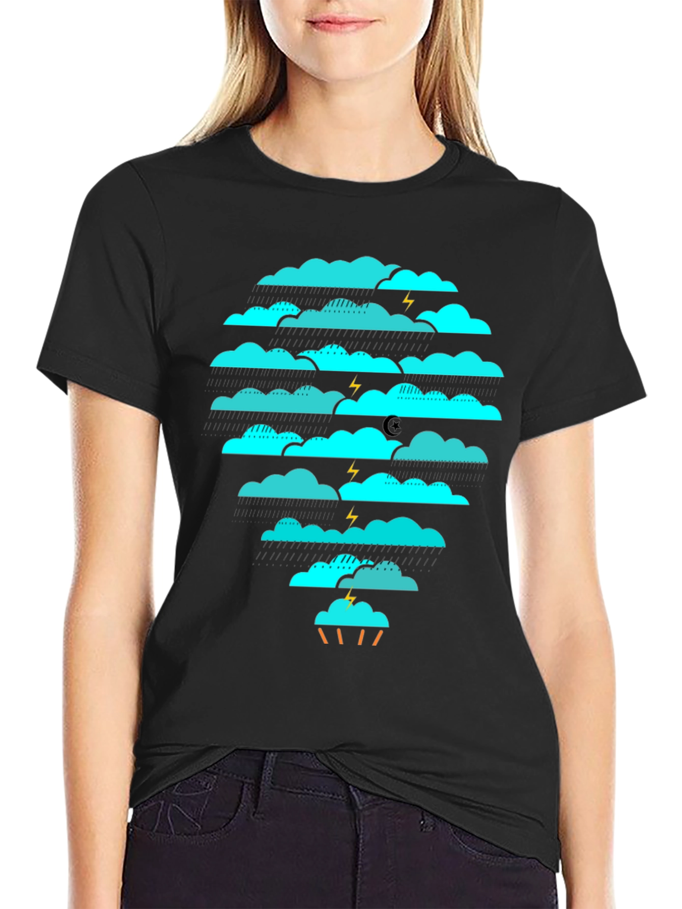 Stylish Cloud Graphic T-Shirt