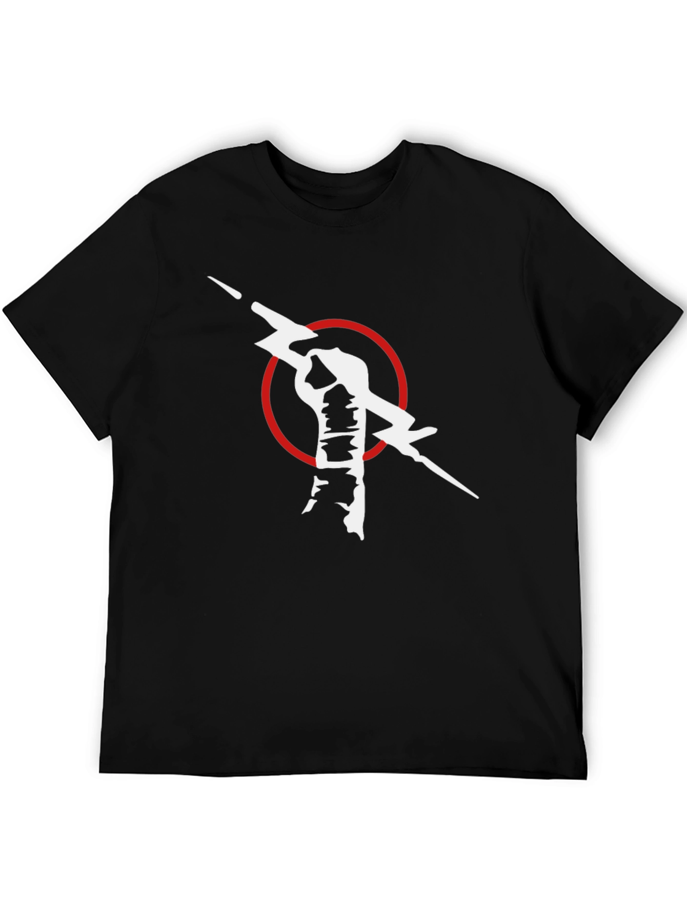 Black T-Shirt with Fist & Lightning Bolt Graphic