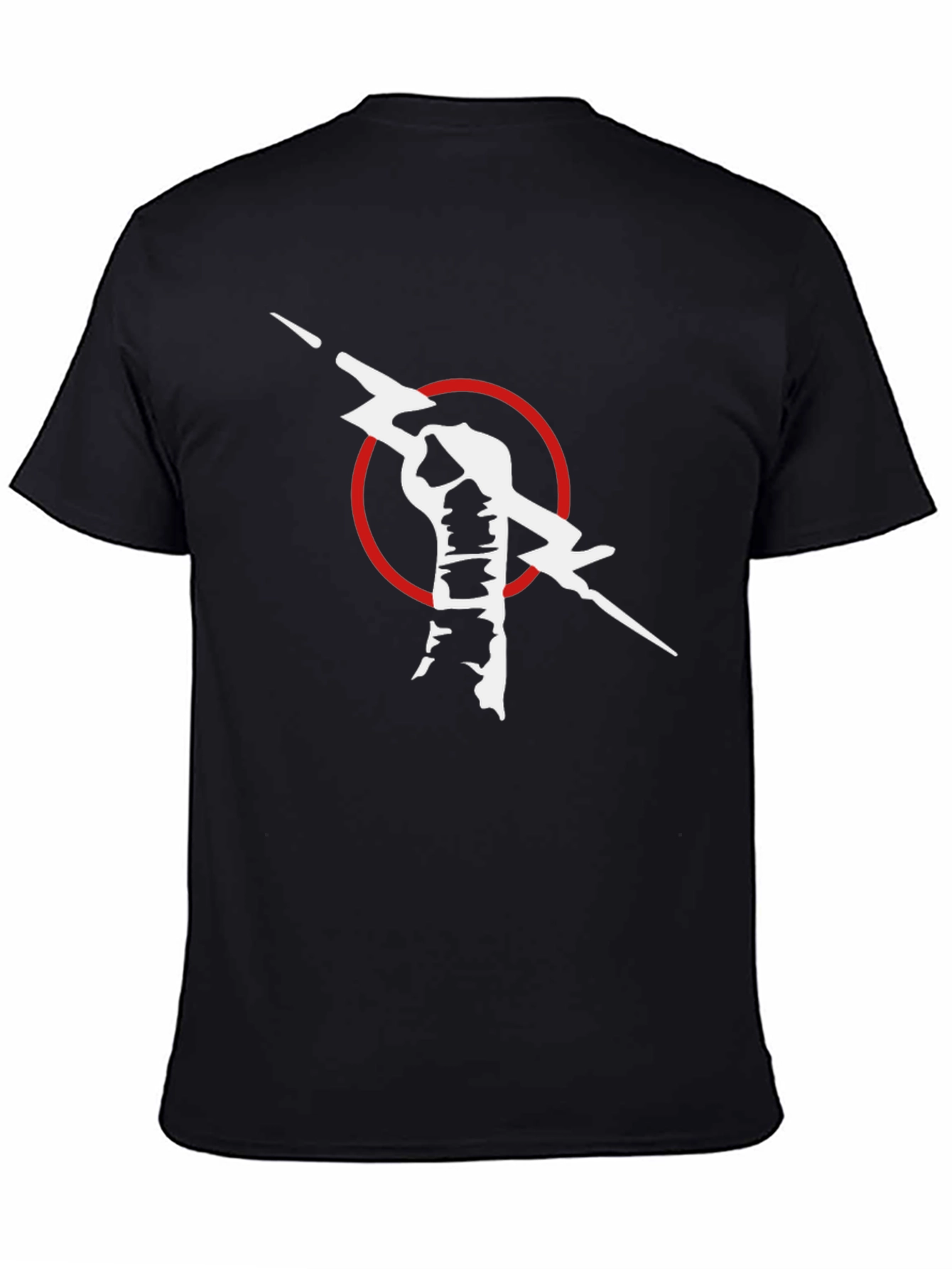 Black T-Shirt with Fist & Lightning Bolt Graphic