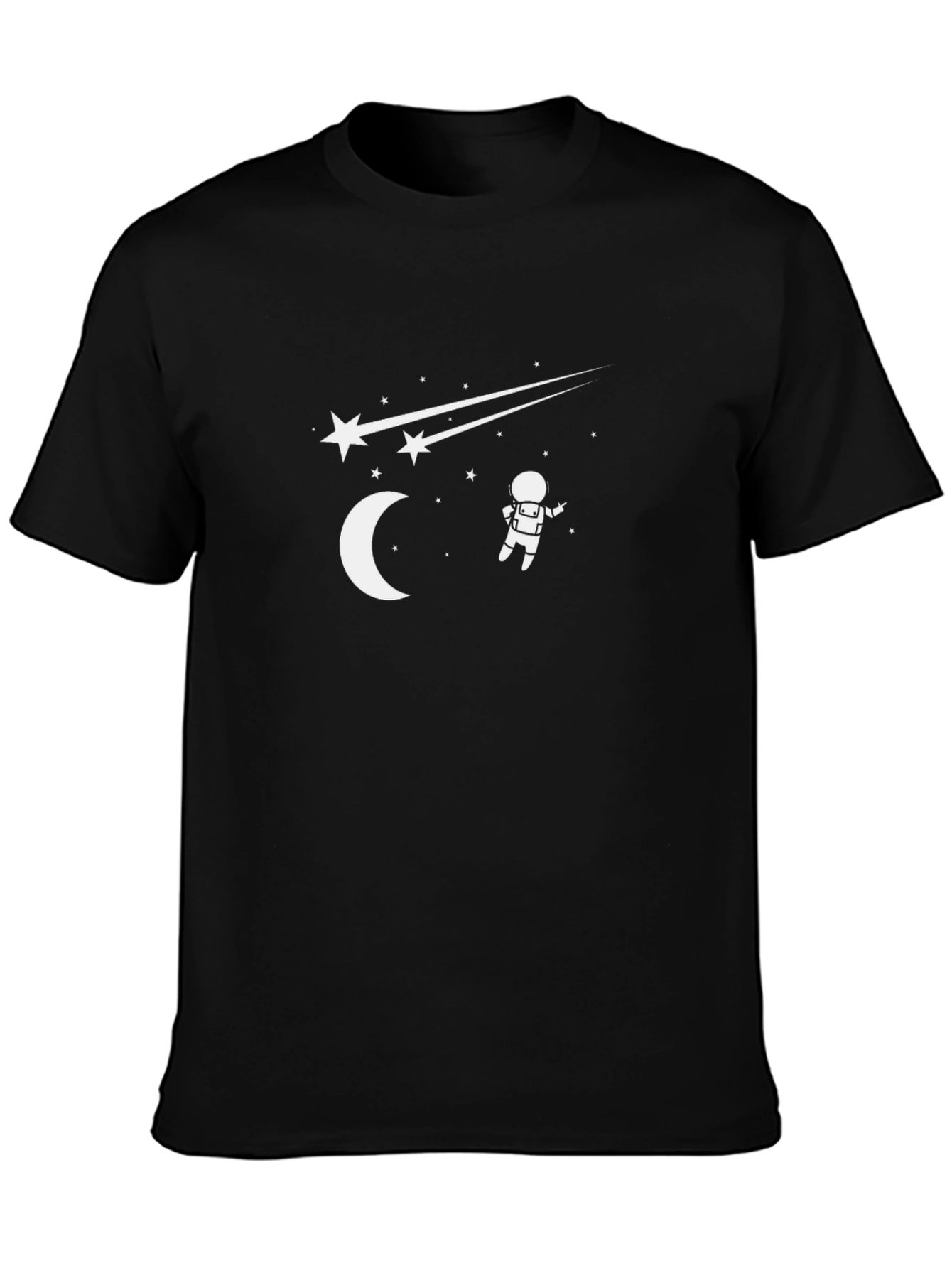 Astronaut Moon Stars Graphic T-Shirt