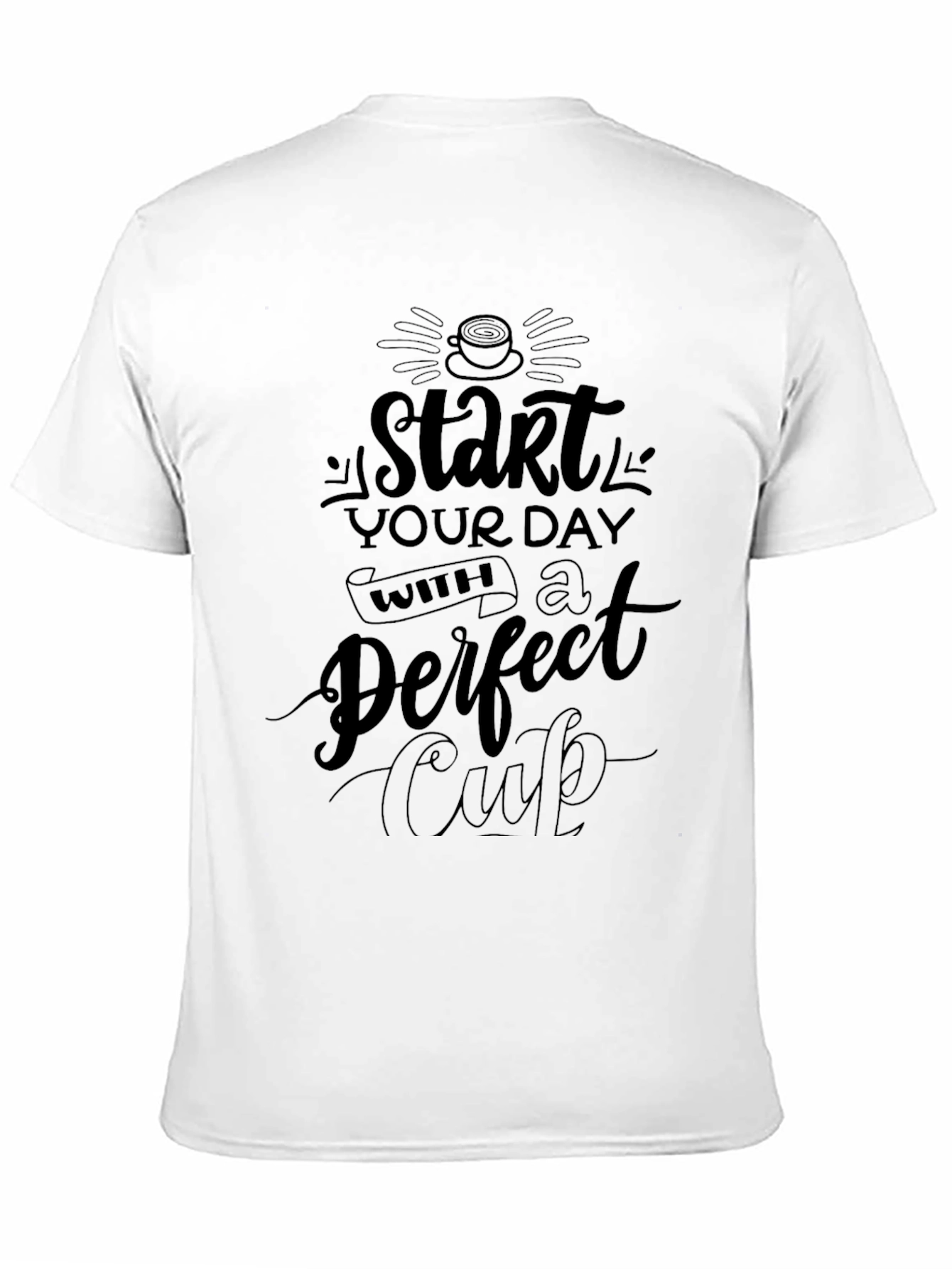 Start Your Day Coffee Graphic Black T-Shirt