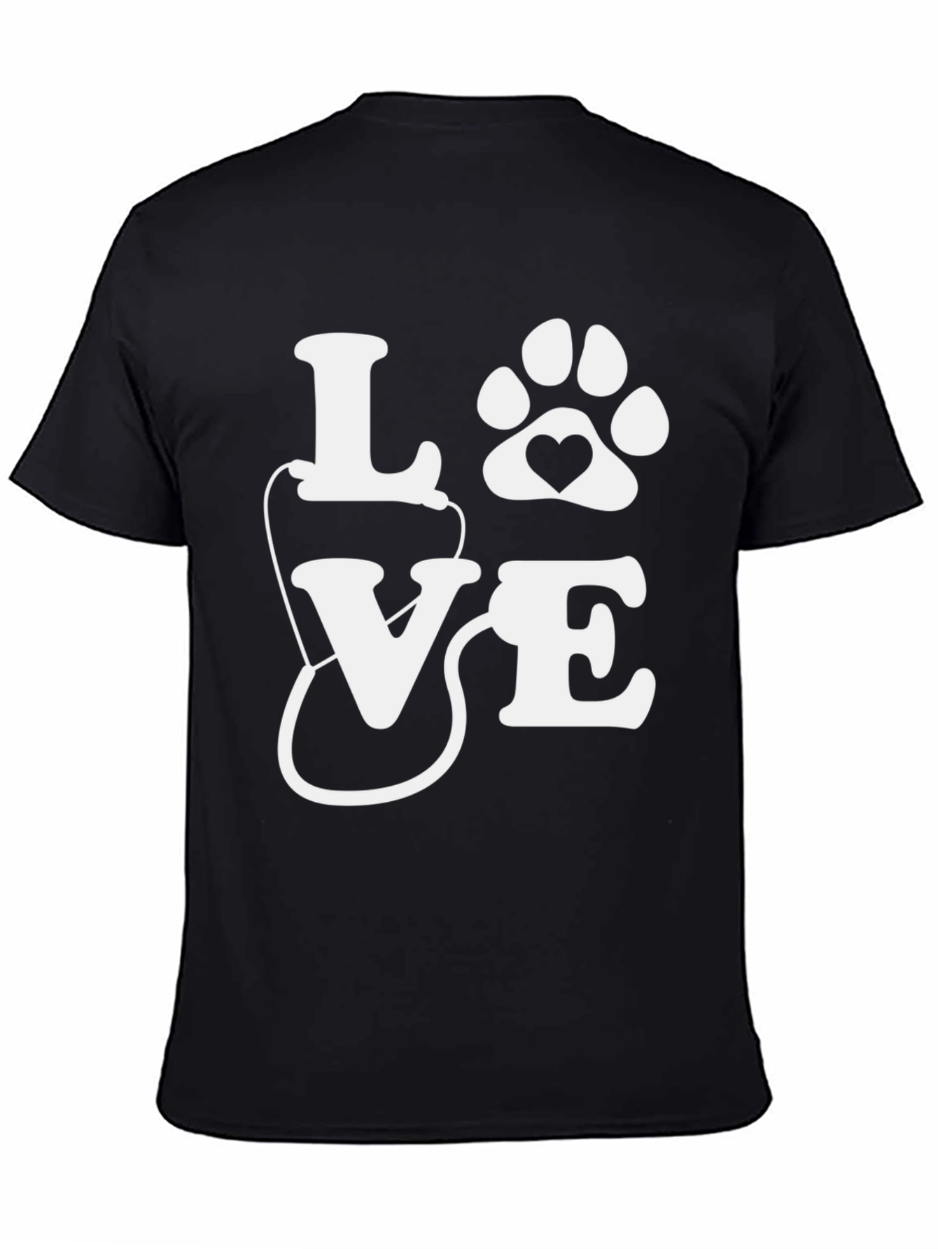 Vet Tech Love Paw Print T-Shirt