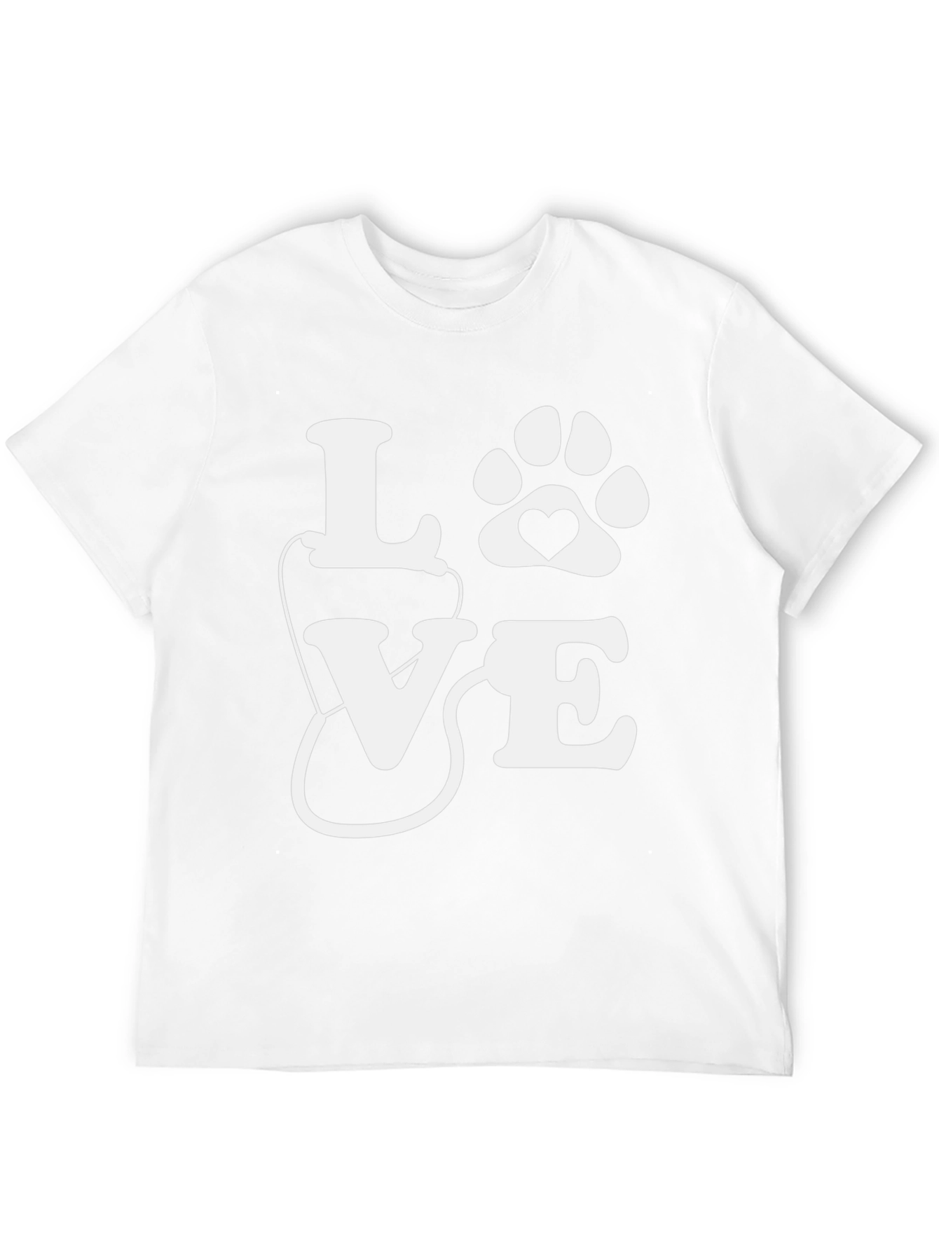 Vet Tech Love Paw Print T-Shirt