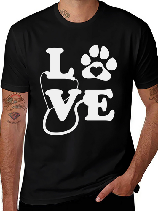 Vet Tech Love Paw Print T-Shirt