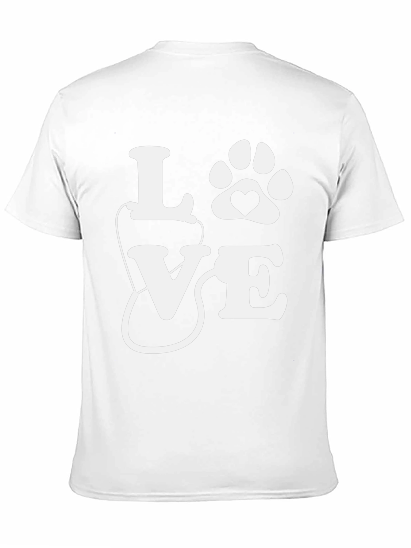 Vet Tech Love Paw Print T-Shirt