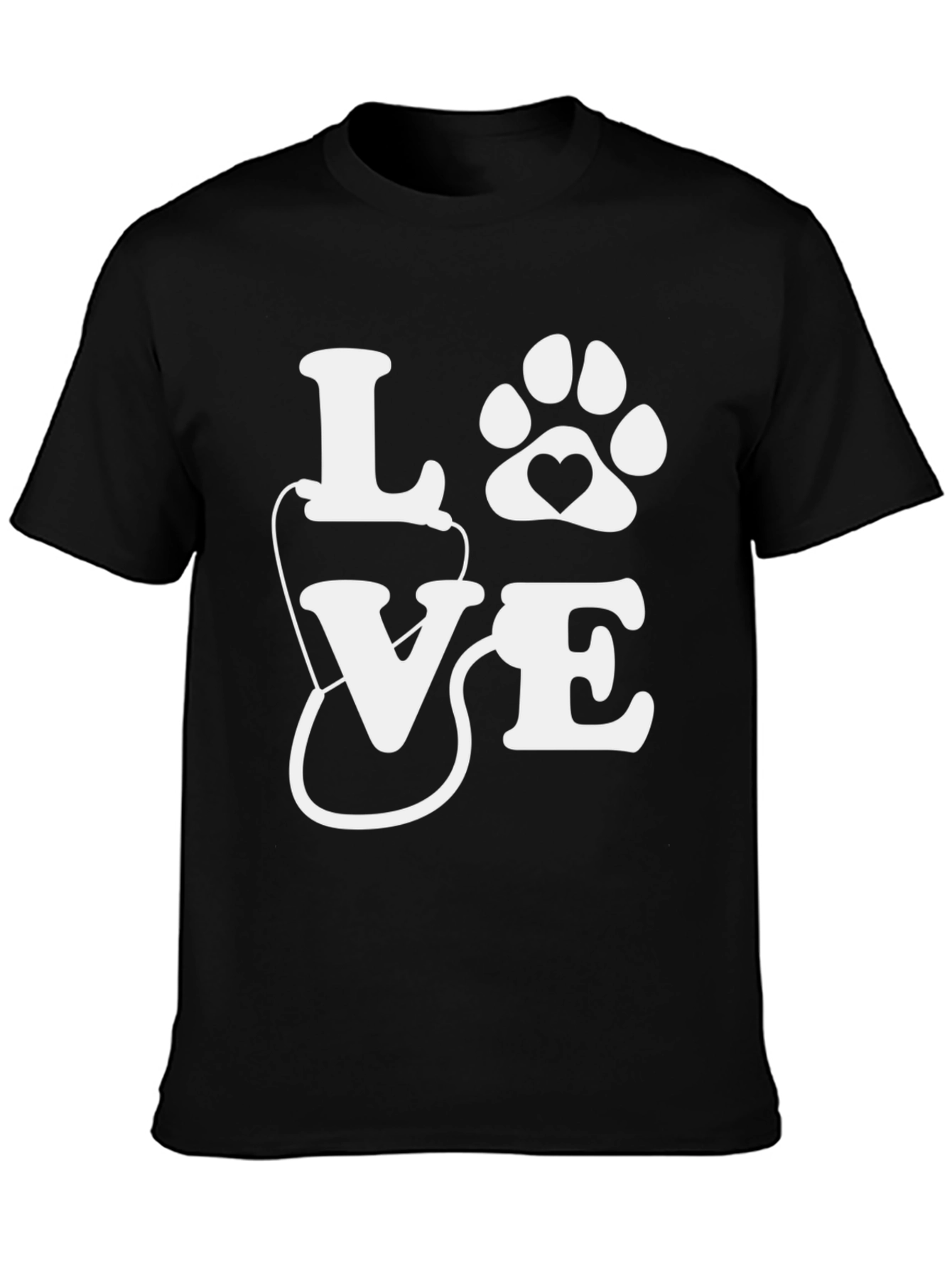 Vet Tech Love Paw Print T-Shirt