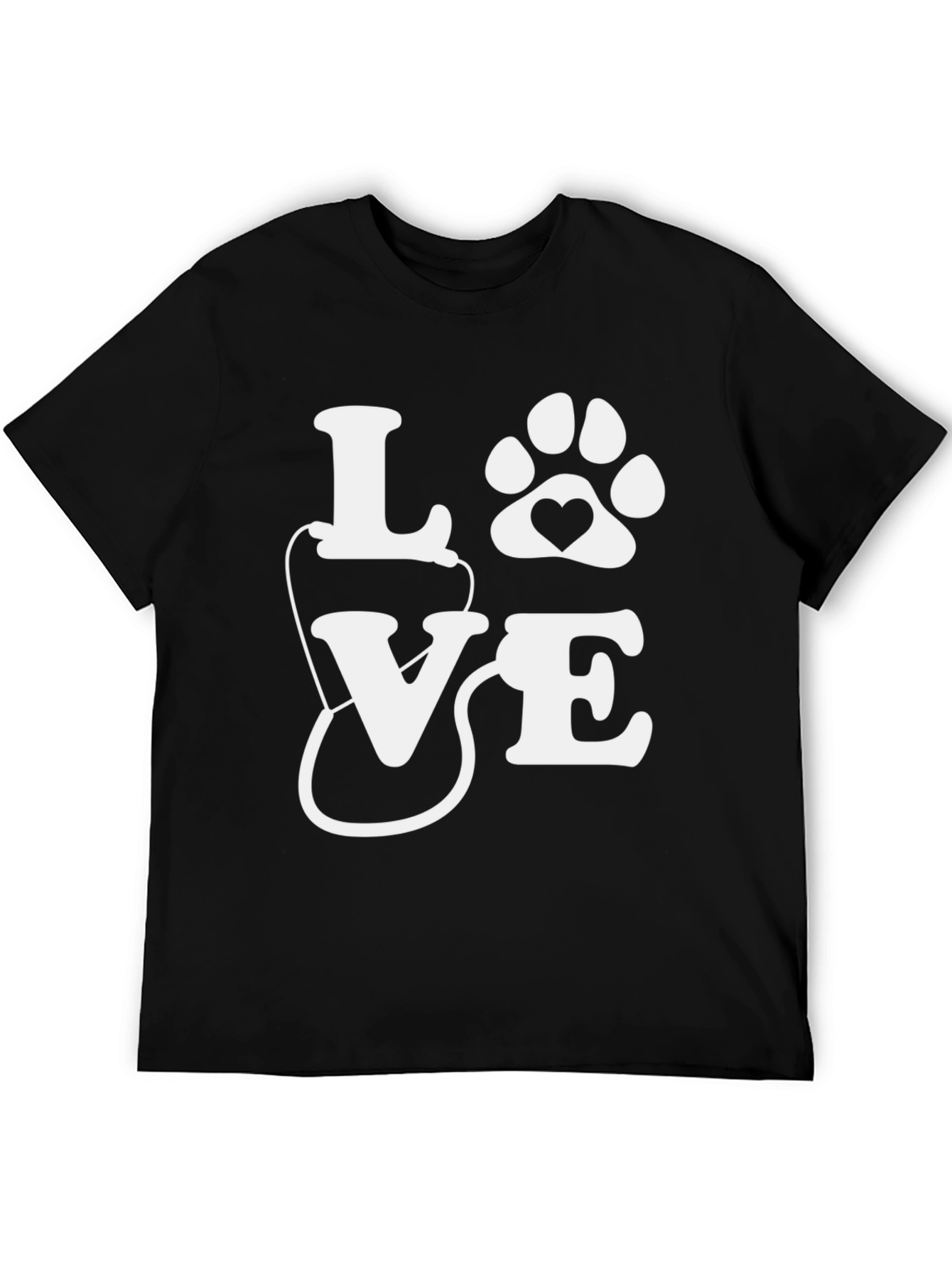 Vet Tech Love Paw Print T-Shirt