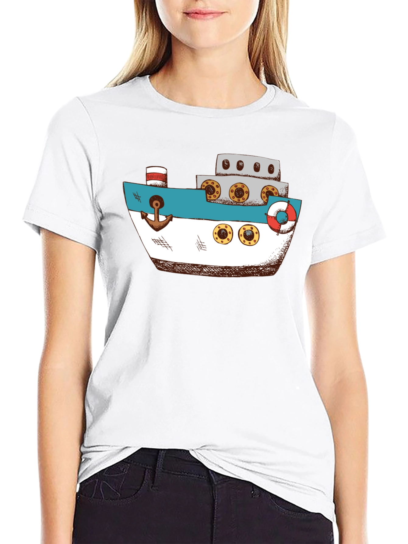 Nautical Ship Graphic T-Shirt