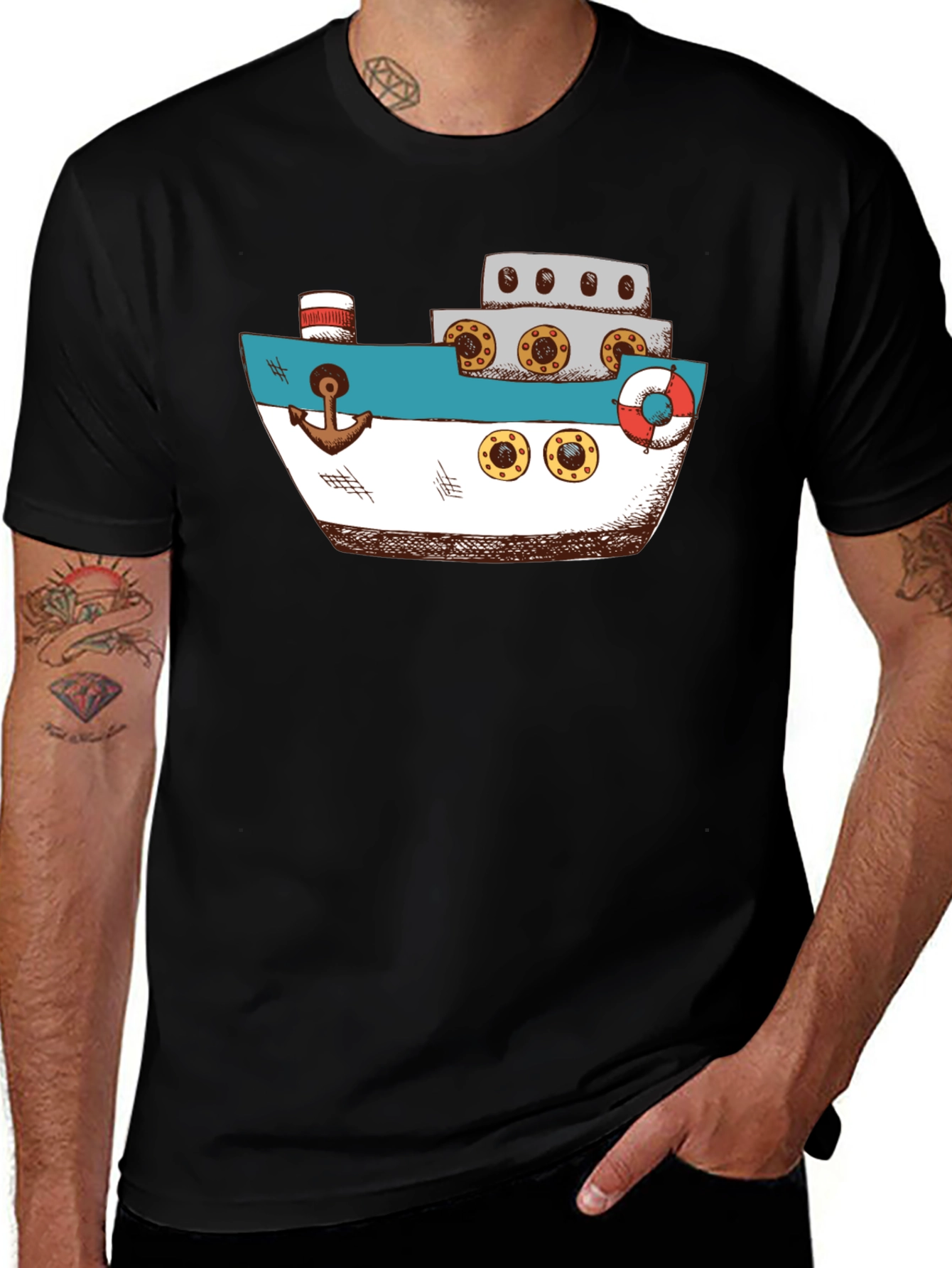Nautical Ship Graphic T-Shirt